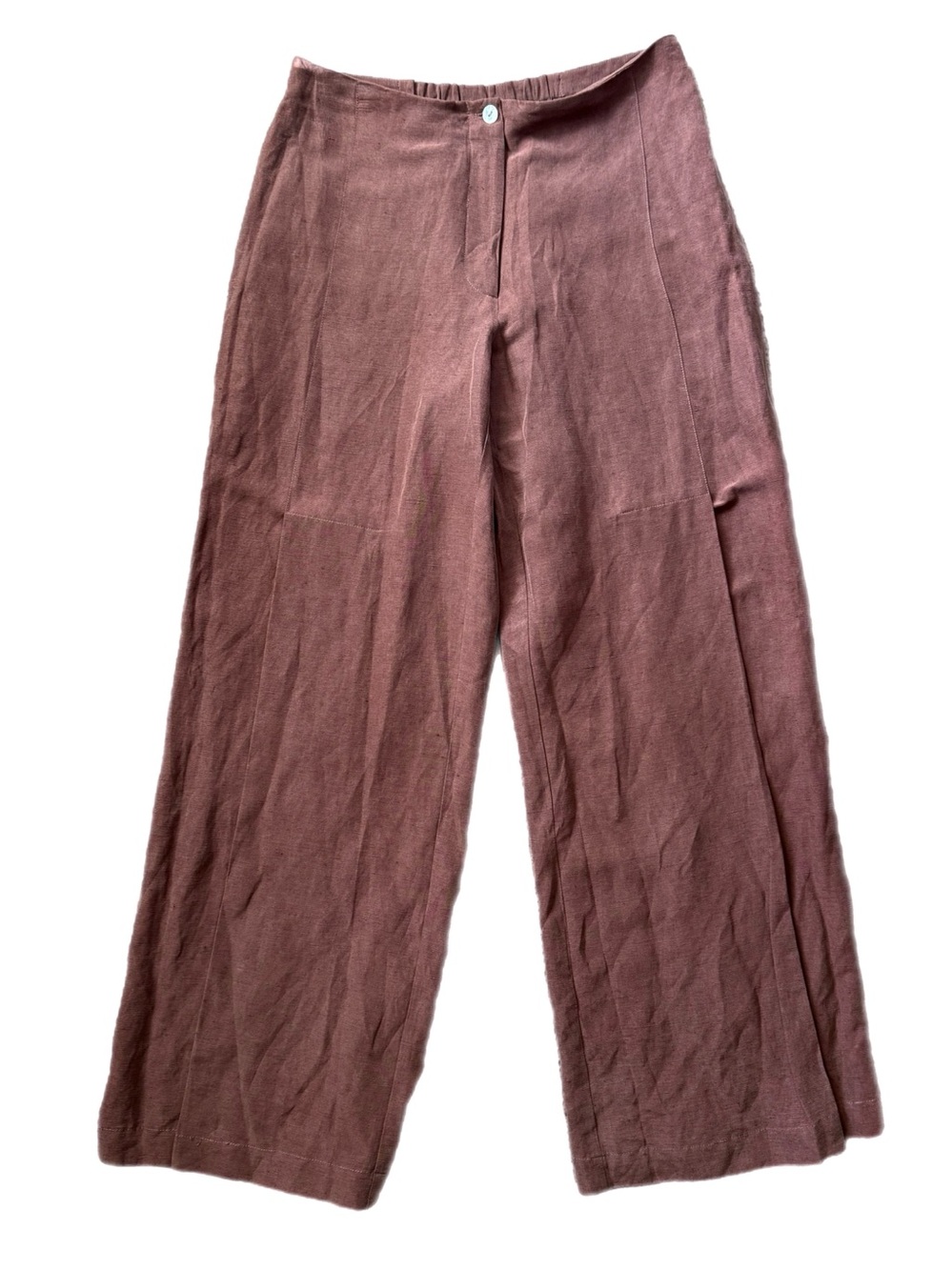 Neiman Marcus Exclusive Silk Linen Side Slit Pants